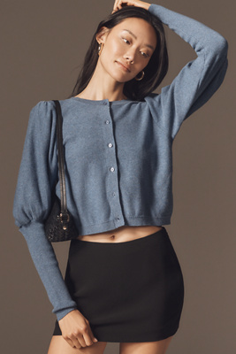 By Anthropologie Lightweight Cotton Cardigan Sweater In Blue