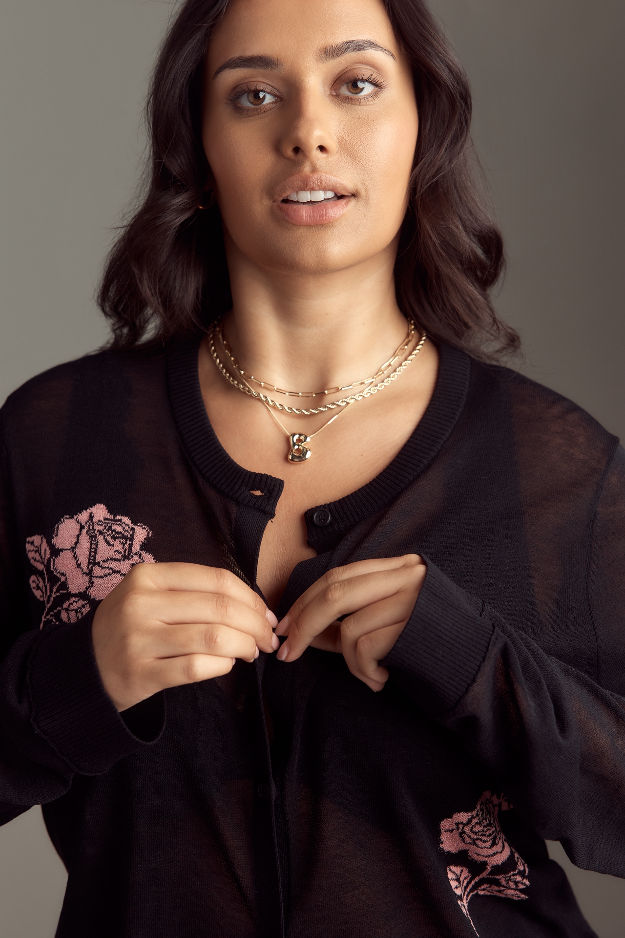 Maeve Semi-Sheer Floral Cardigan Sweater