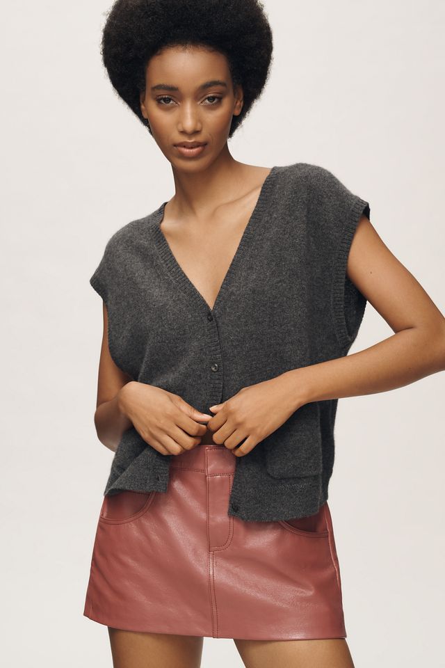 Maeve Cashmere V-Neck Cardigan Sweater Vest #2