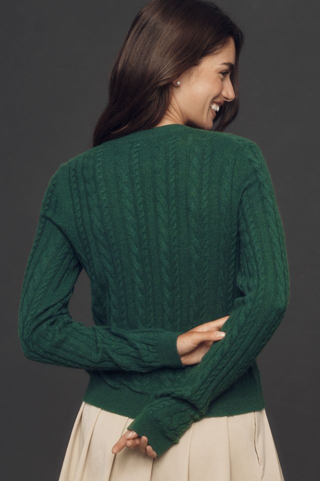Maeve Cable-Knit Cashmere Cardigan Sweater #1