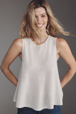 By Anthropologie Cashmere Crew-Neck Swing Tank