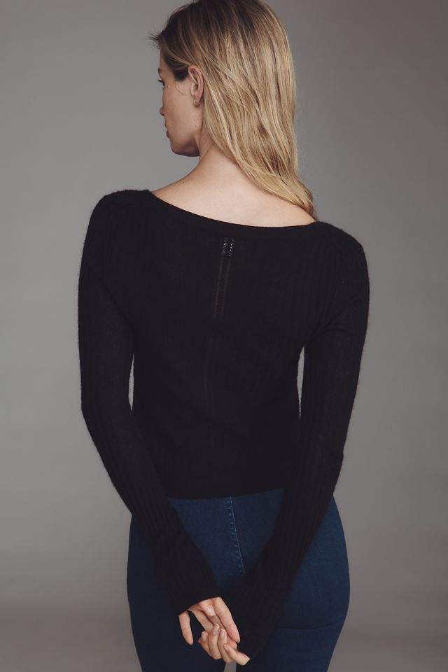 Pilcro Cashmere Blend Pointelle Cardigan Sweater #2