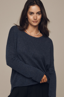 Maeve Relaxed Cashmere Sweater In Blue