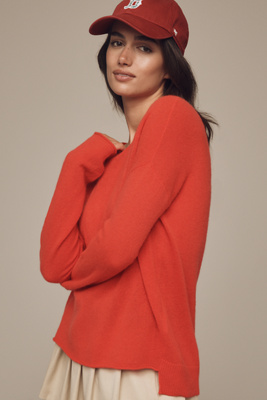 Maeve Relaxed Cashmere Sweater In Red