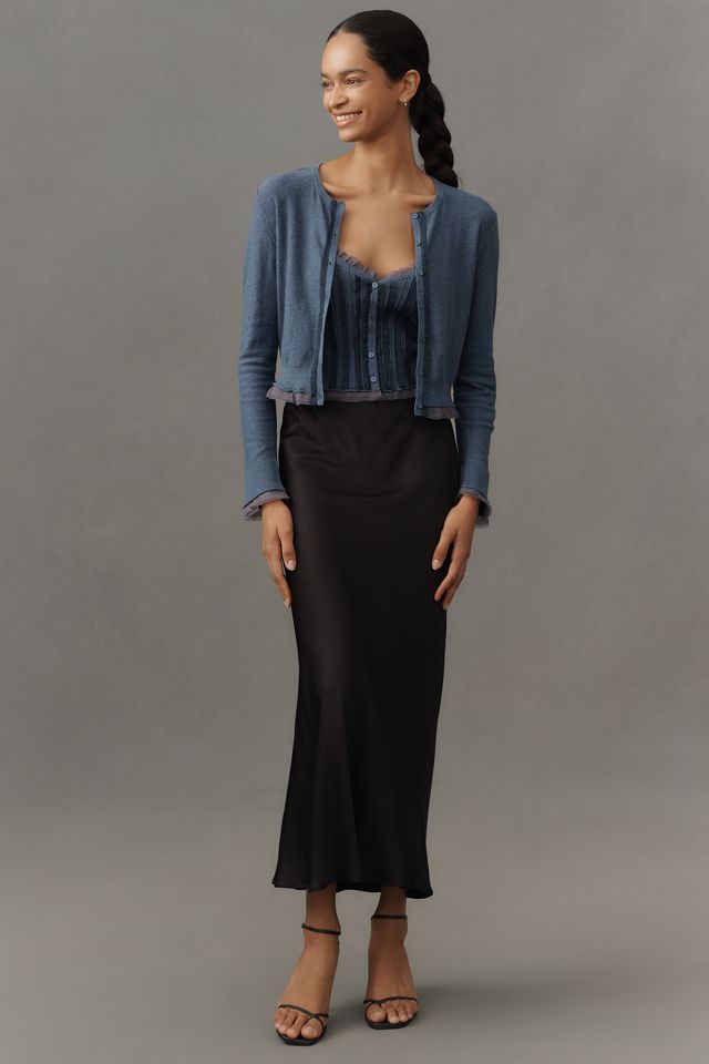 By Anthropologie Lace-Trim Cardigan Sweater #4