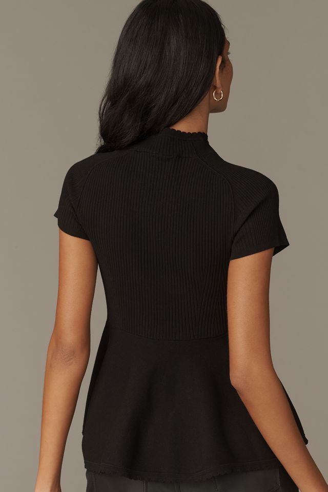 Maeve Short-Sleeve Hourglass Knit Top #1