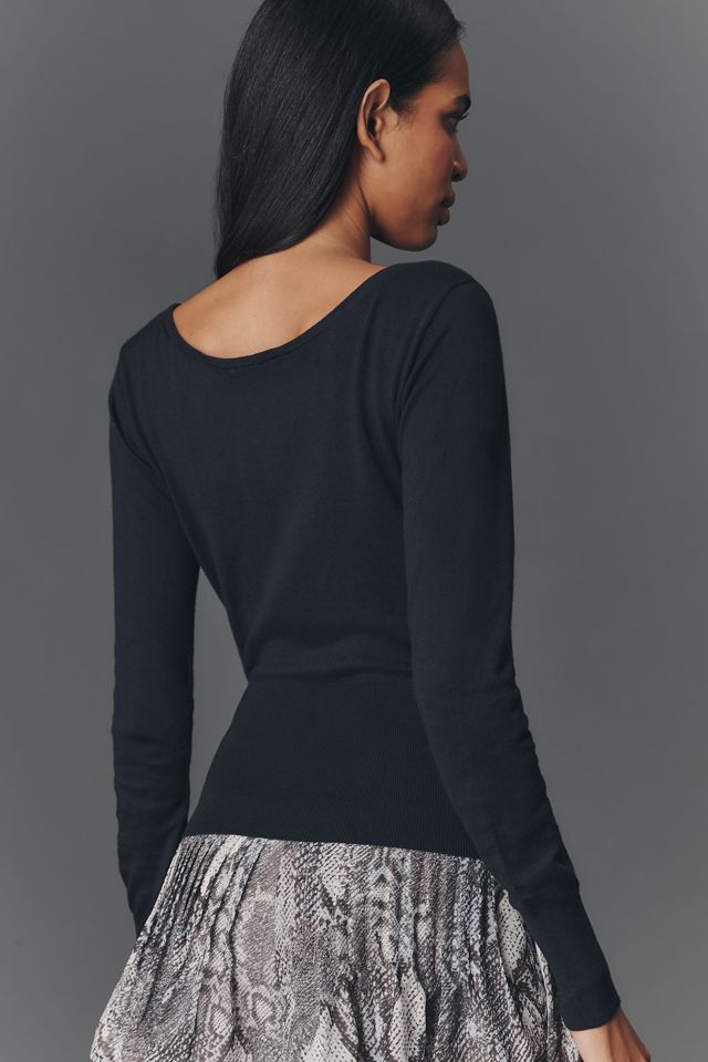 By Anthropologie Scoop-Neck Butterfly Icon Sweater #1