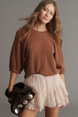 By Anthropologie Puff-Sleeve Cashmere Sweater product page