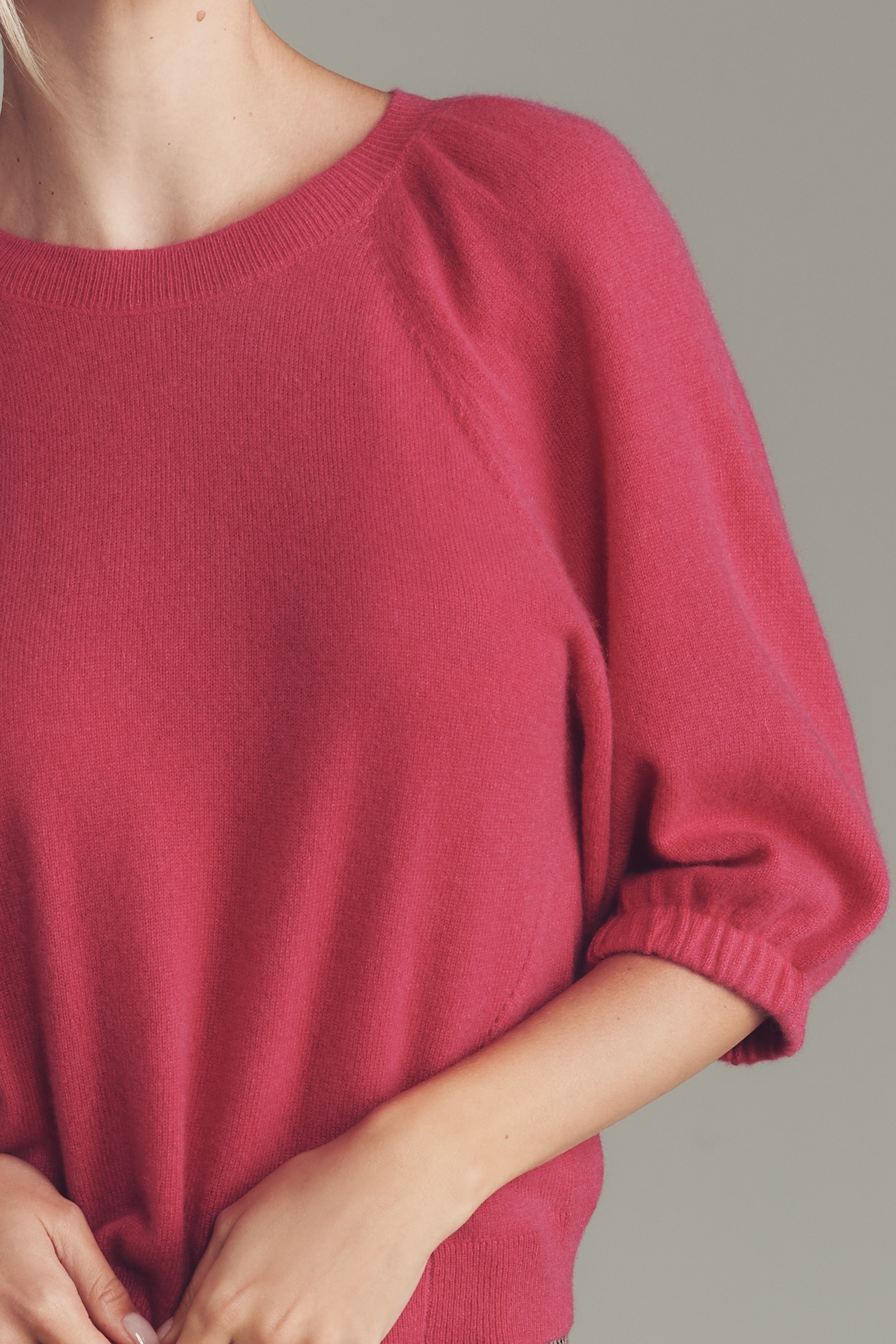 By Anthropologie Puff-Sleeve Cashmere Sweater