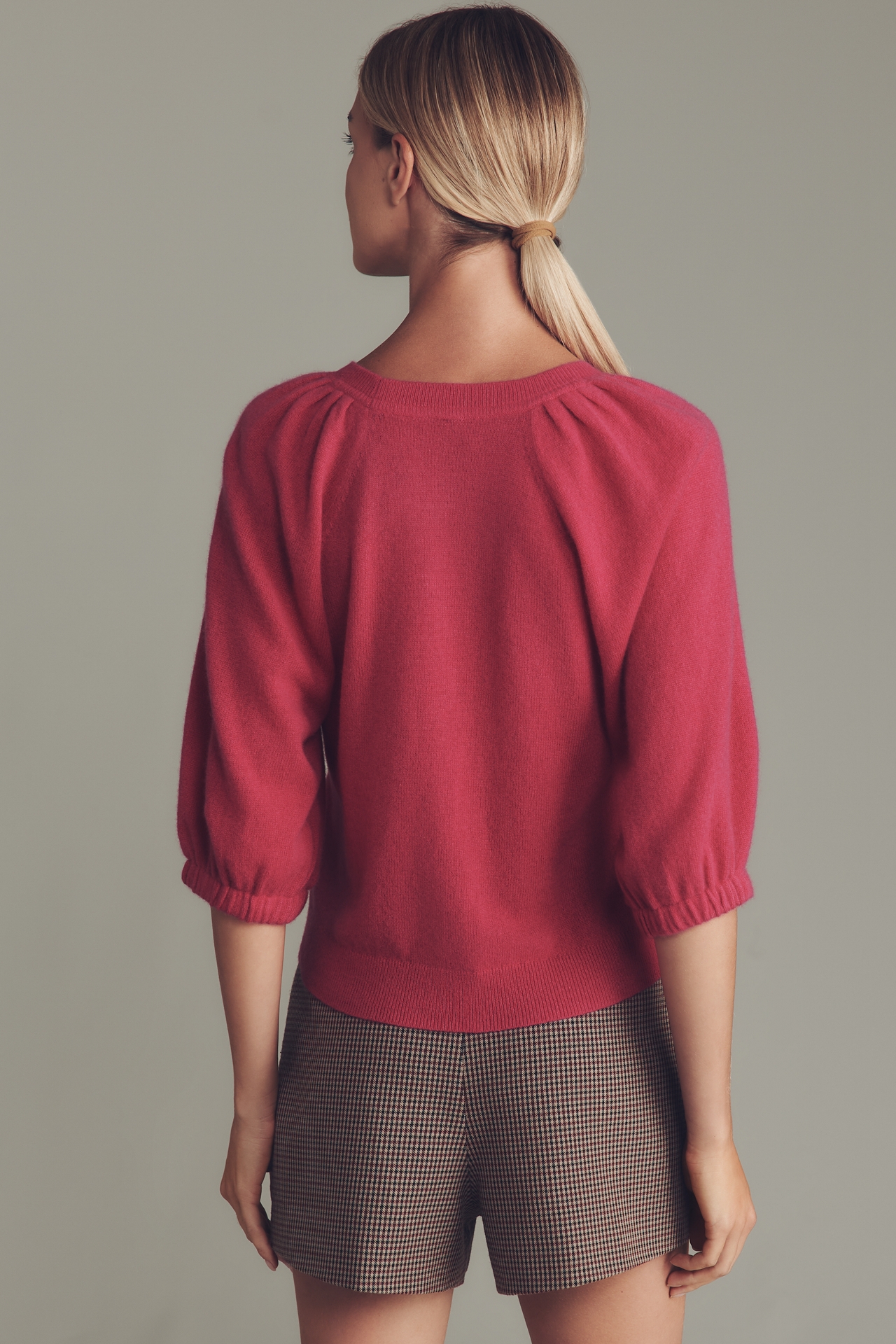 By Anthropologie Puff-Sleeve Cashmere Sweater
