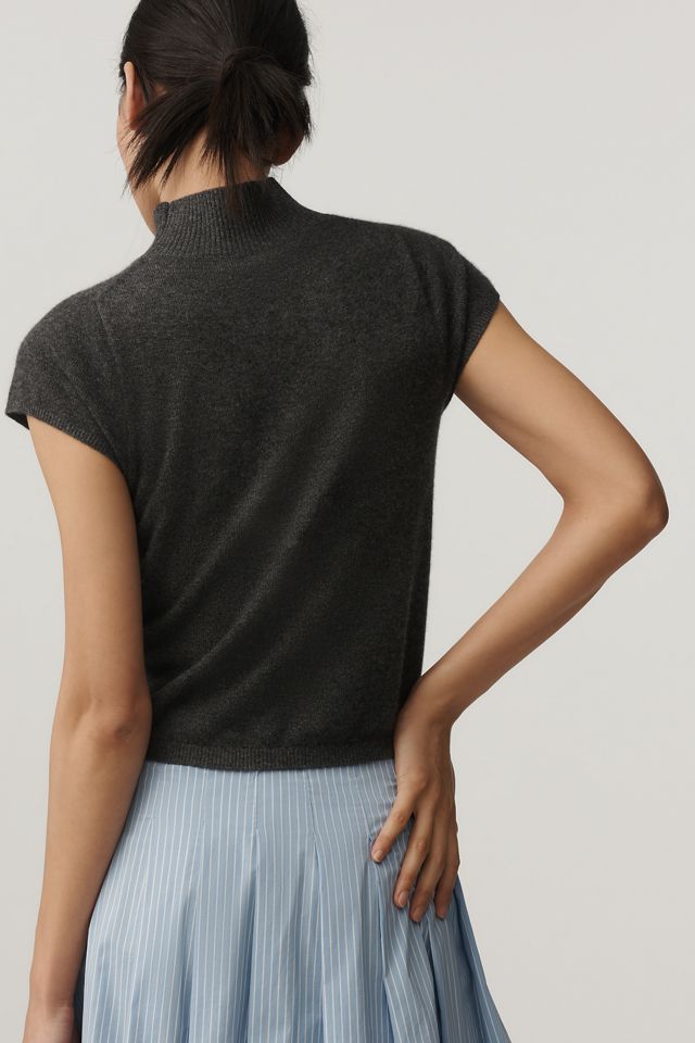 Maeve Mock-Neck Cashmere Sweater Tee #1