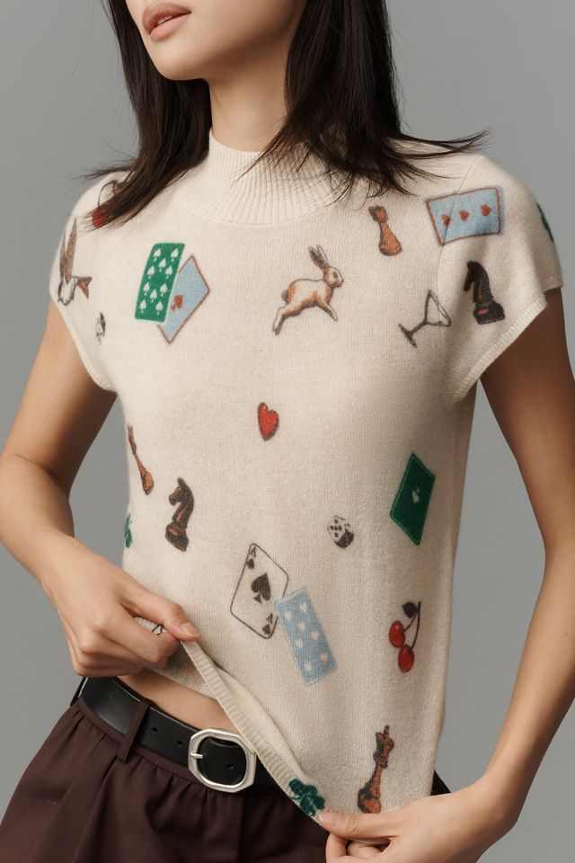 Maeve Mock-Neck Cashmere Sweater Tee #2