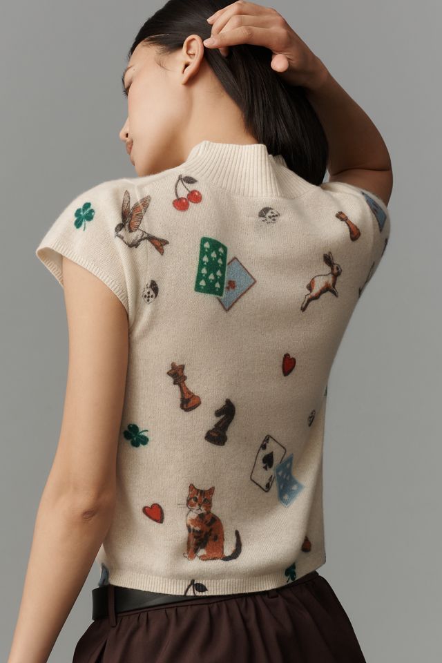 Maeve Mock-Neck Cashmere Sweater Tee #3