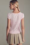 Maeve Cotton Cashmere Pointelle Sweater Tee