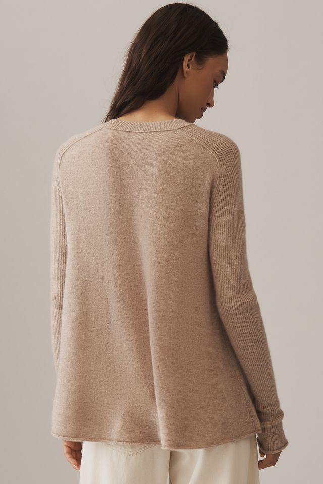 Maeve Crew-Neck Cashmere Swing Sweater #1
