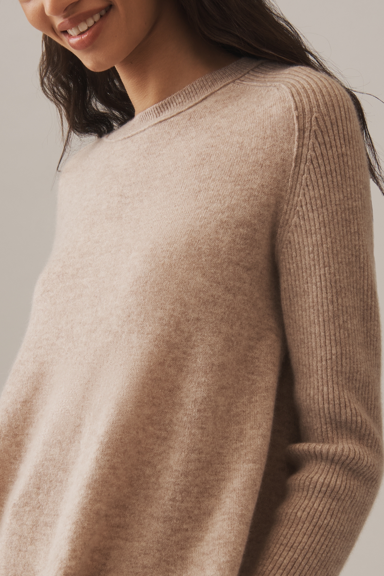 Maeve Crew-Neck Cashmere Swing Sweater