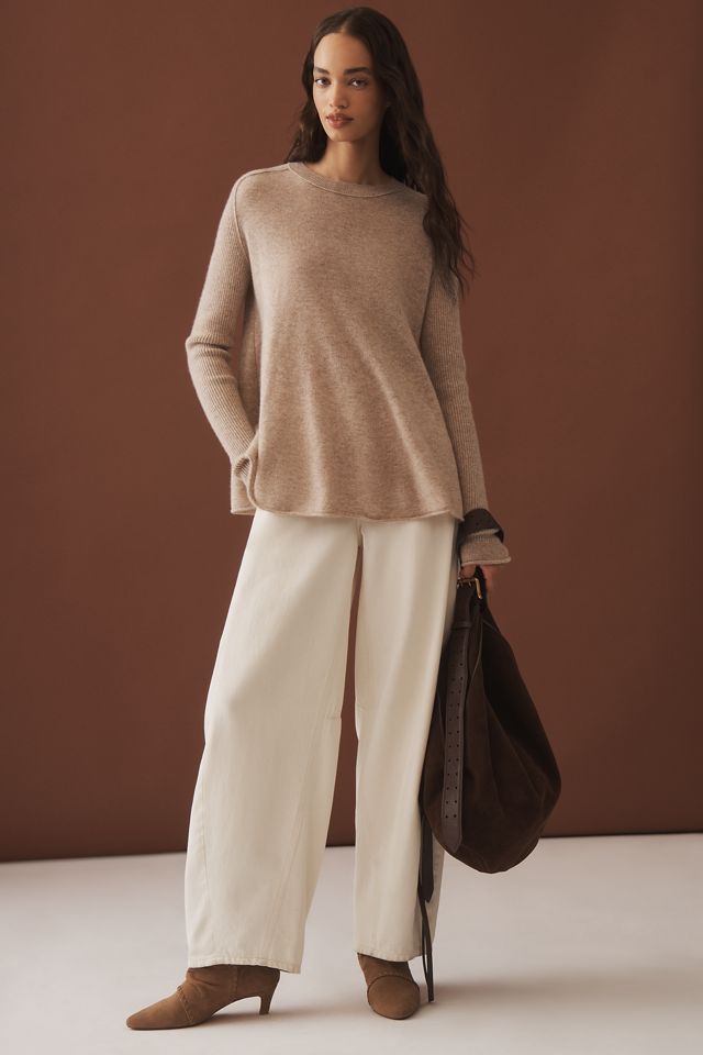 Maeve Crew-Neck Cashmere Swing Sweater #3