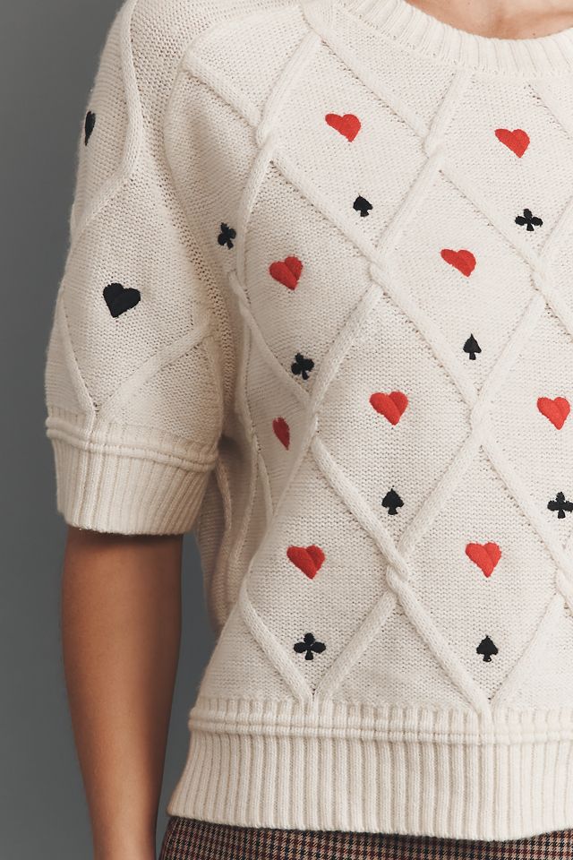 Maeve Crop Wool Cashmere Blend Graphic Sweater #4