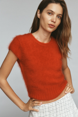 Pilcro Brushed Cashmere Short-Sleeve Jumper