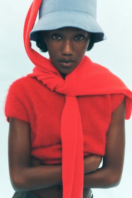 Pilcro Brushed Cashmere Short-Sleeve Sweater