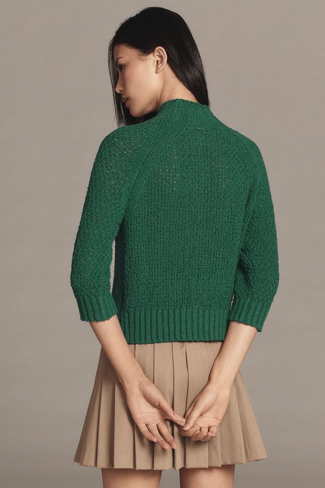 Maeve Quarter-Sleeve Cotton Blend Cardigan Sweater #1