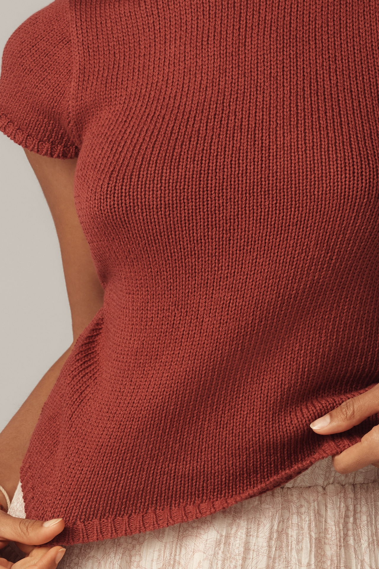 Maeve Cotton Mock-Neck Sweater Tee