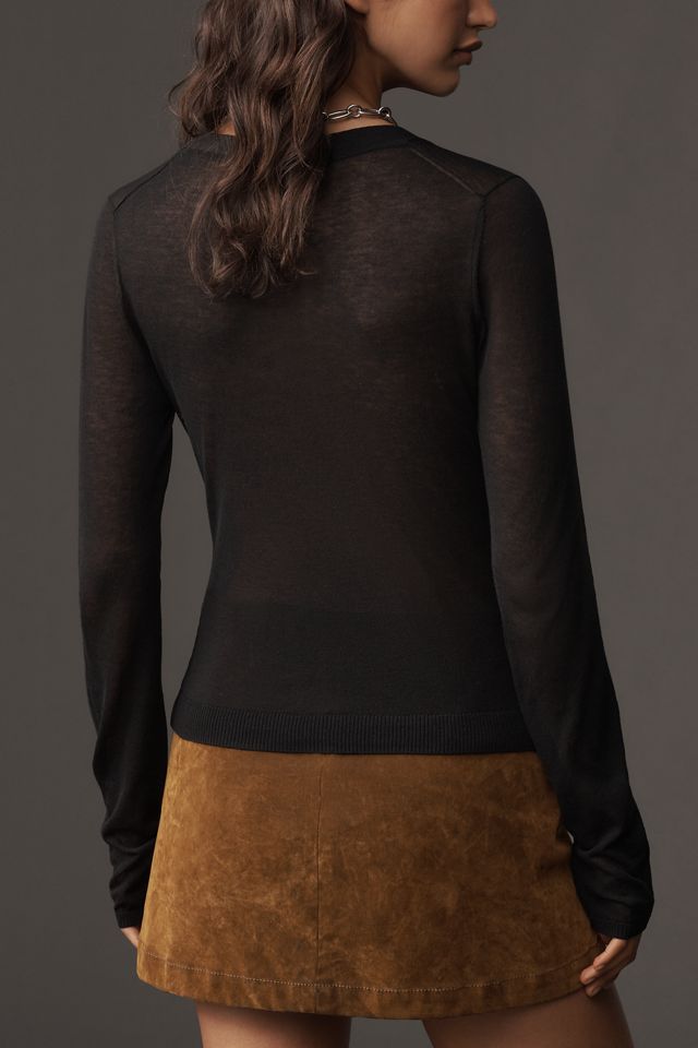 Maeve Ruched Crop Cardigan Sweater #1