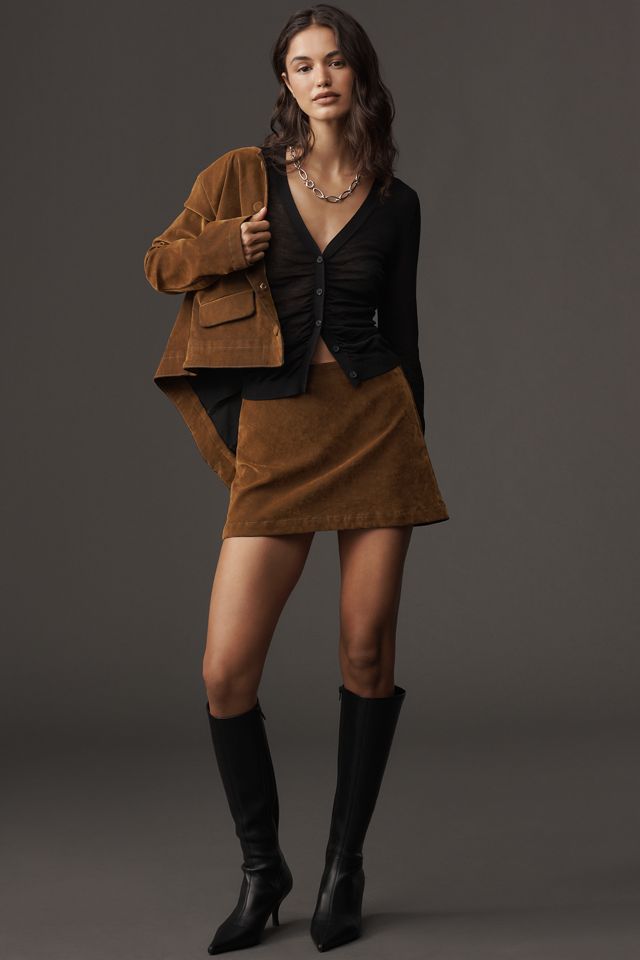 Maeve Ruched Crop Cardigan Sweater #2