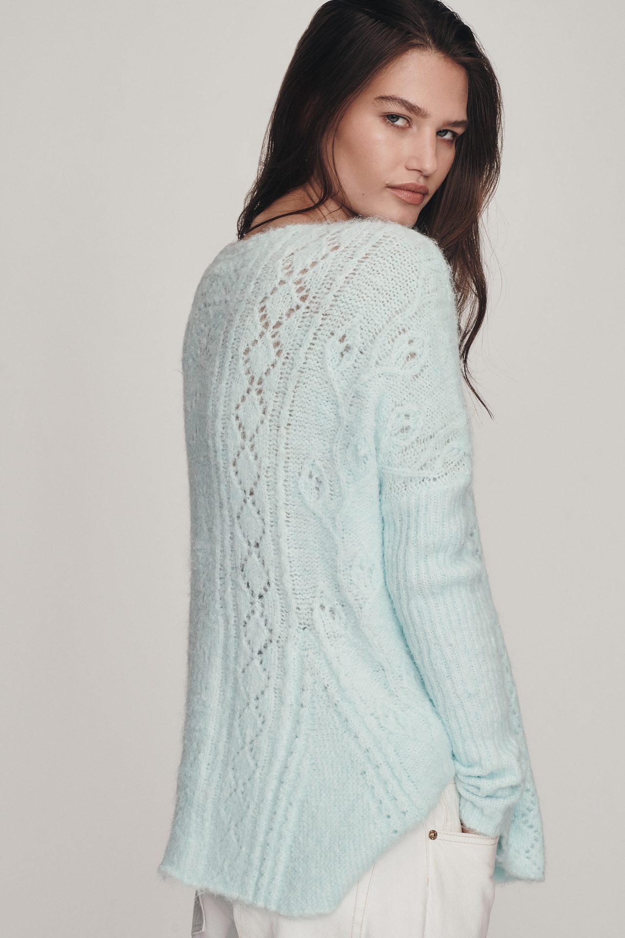 By Anthropologie Long-Sleeve Pointelle Sweater