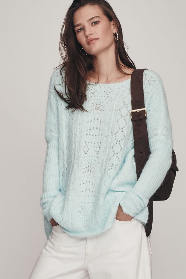 By Anthropologie Long-Sleeve Pointelle Sweater #4