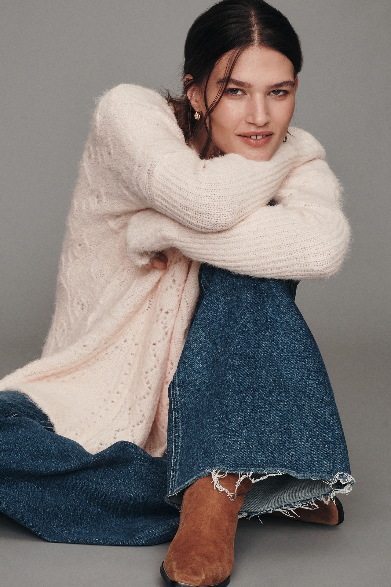 By Anthropologie Long-Sleeve Pointelle Sweater