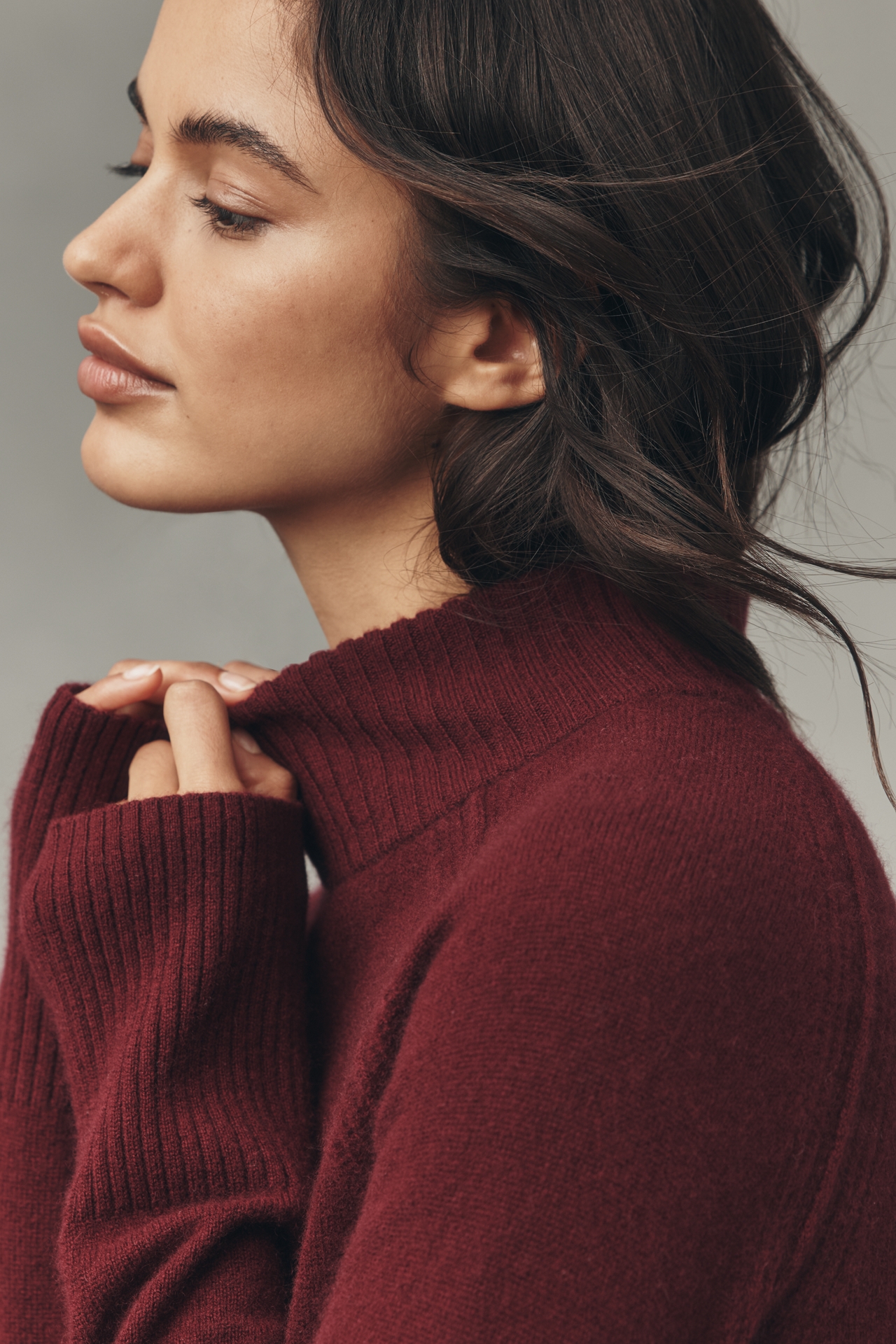 Maeve Cashmere Mock-Neck Sweater