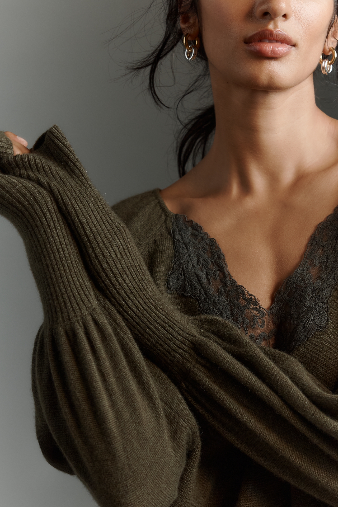 By Anthropologie Cashmere & Wool V-Neck Sweater