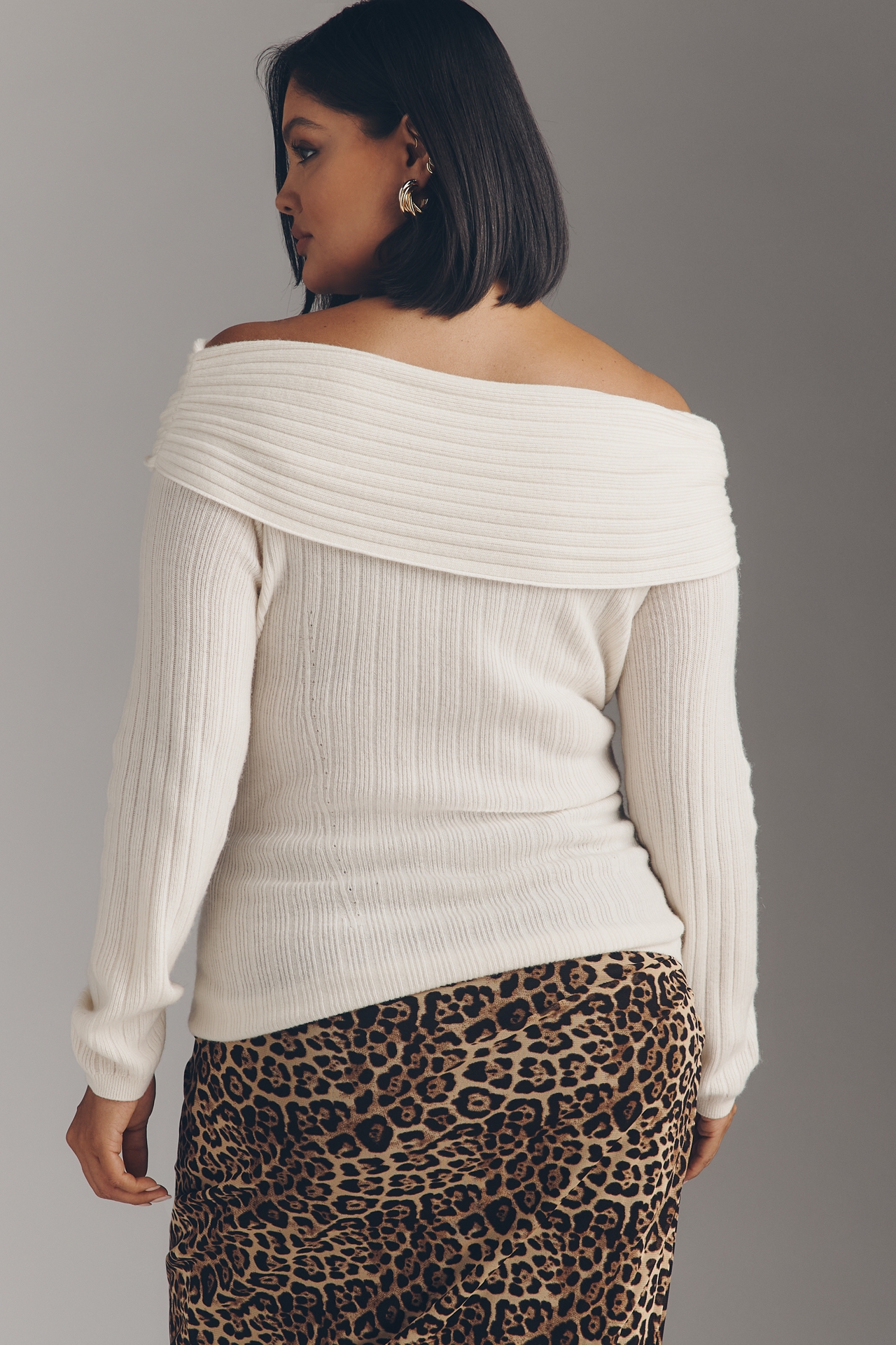 By Anthropologie Off-Shoulder Wool Cashmere Sweater