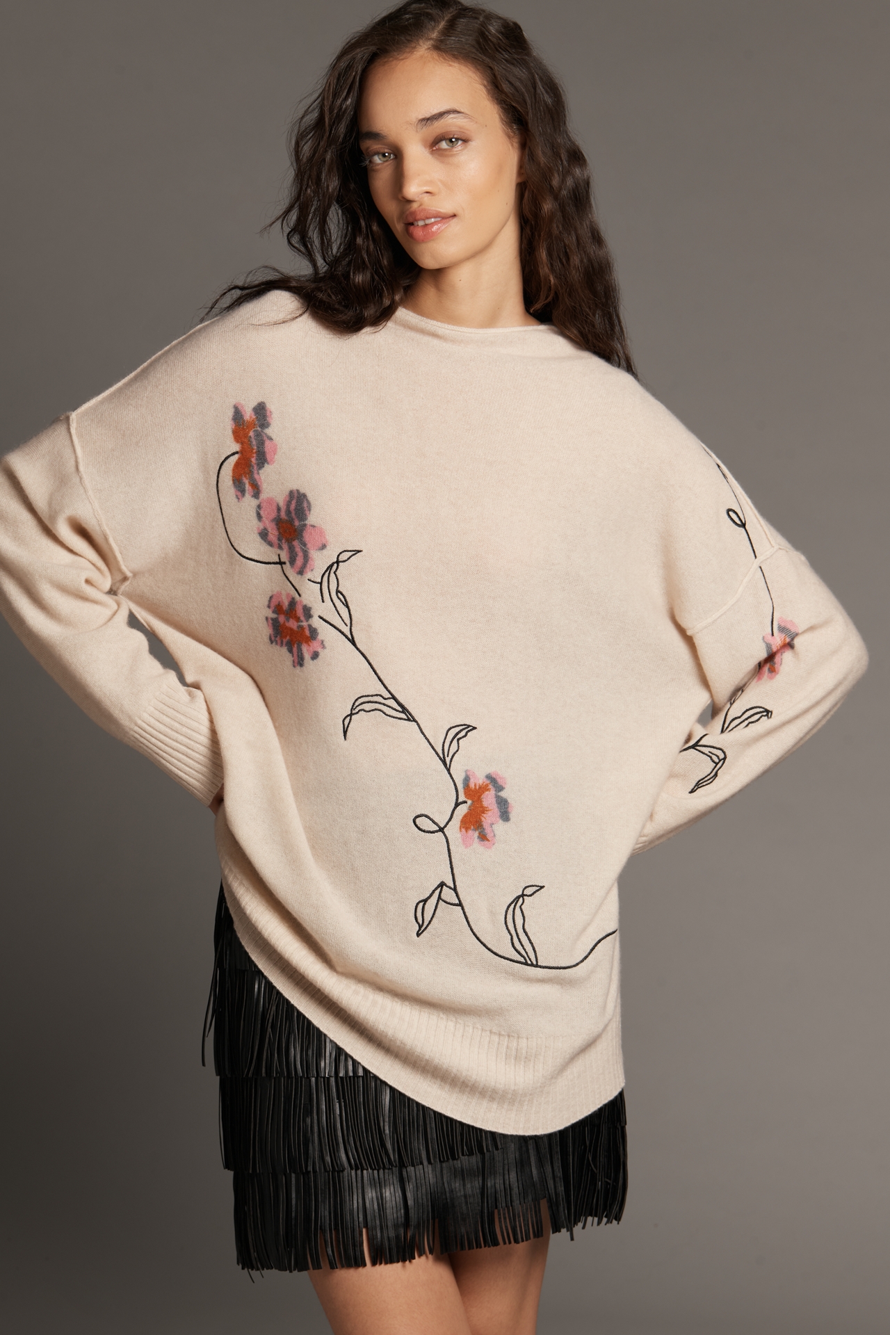 By Anthropologie Mock-Neck Cashmere Sweater