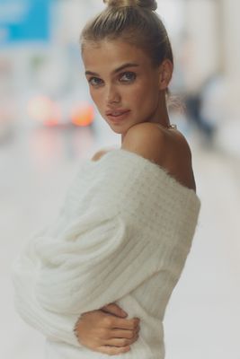 Pilcro Off-Shoulder Batwing Sweater