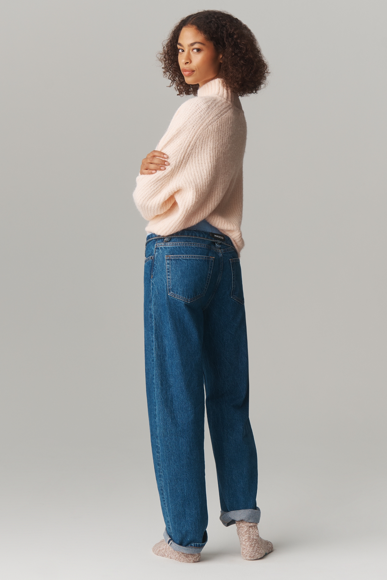 Pilcro Mock-Neck Chunky Sweater
