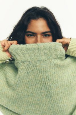 Pilcro Mock-Neck Chunky Sweater
