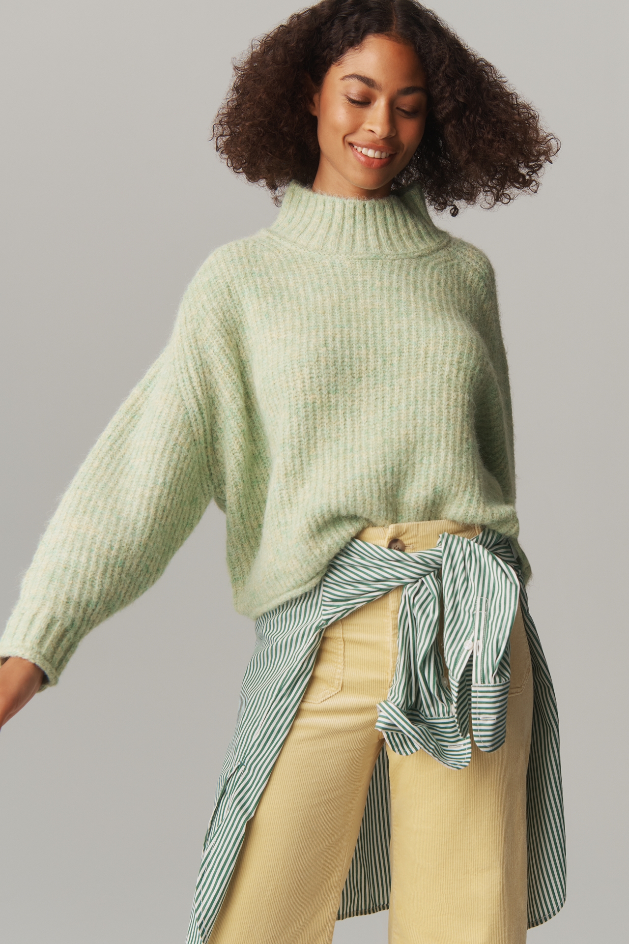 The Dawn Mock-Neck Chunky Sweater by Pilcro
