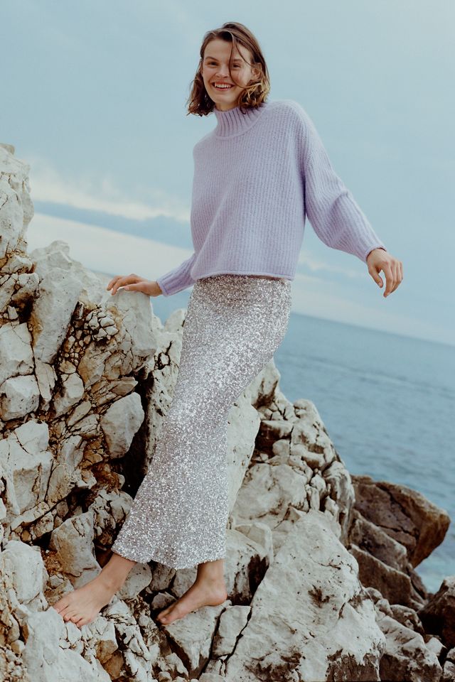 Pilcro Mock-Neck Chunky Sweater #1