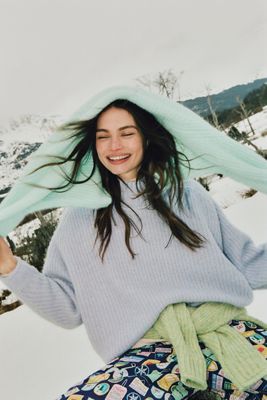 The Dawn Mock-Neck Chunky Sweater by Pilcro