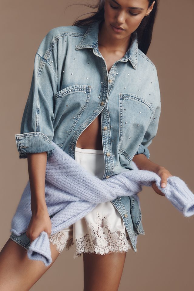 Pilcro Mock-Neck Chunky Sweater #3