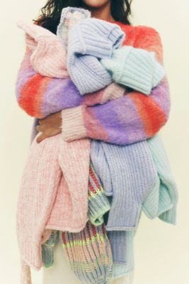 Pilcro Mock-Neck Chunky Sweater