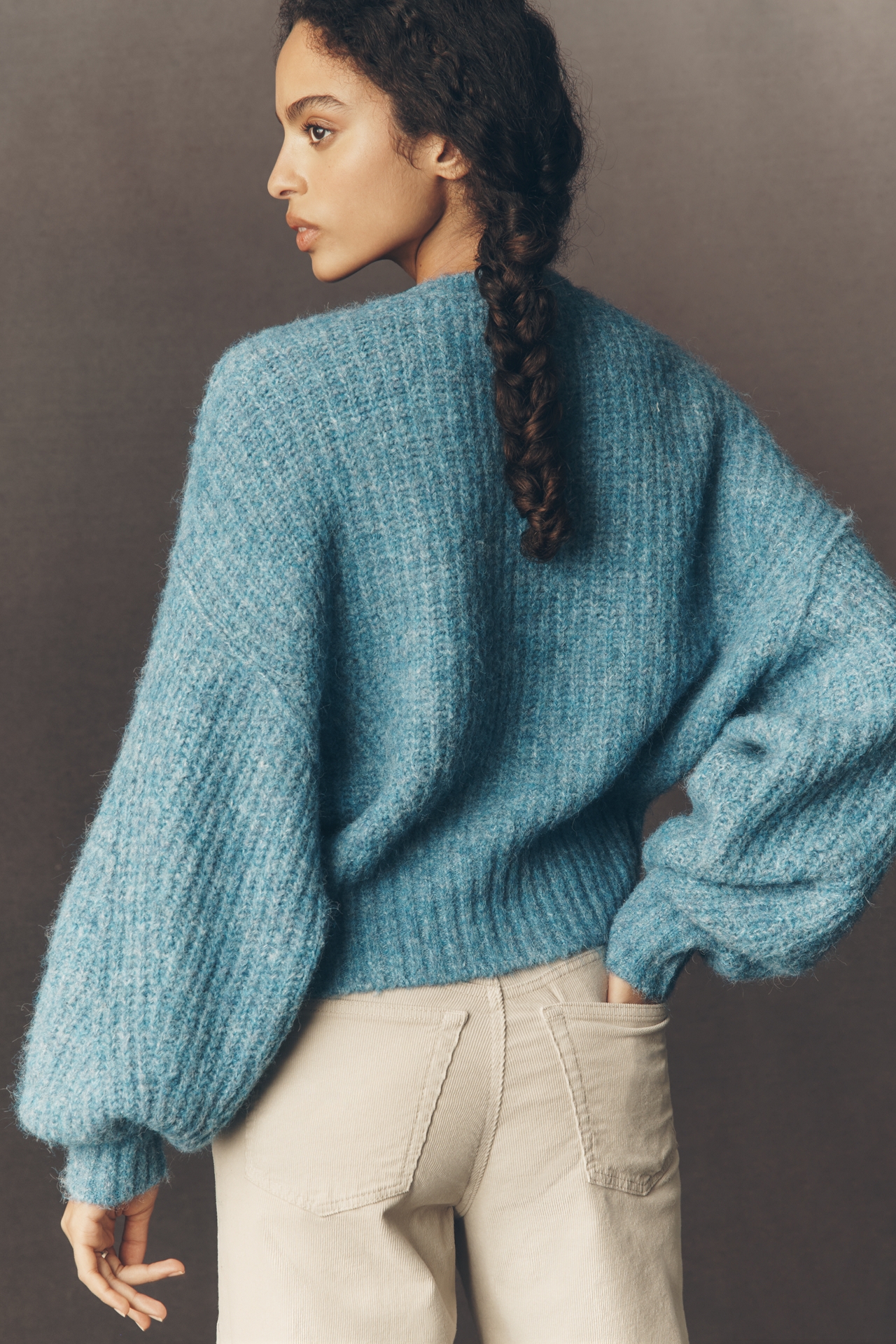 Pilcro Cozy Rib V-Neck Cardigan Sweater