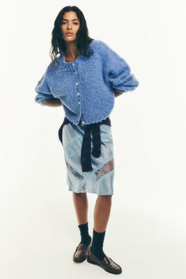 Pilcro Brushed Cardigan Sweater In Purple