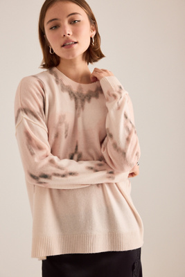 Pilcro Crew Neck Wool-Cashmere Printed Jumper