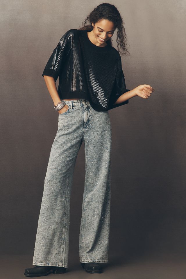 The Goldie Crew-Neck Cashmere Blend Sequin Sweater #2