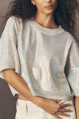 The Goldie Crew-Neck Cashmere Blend Sequin Sweater