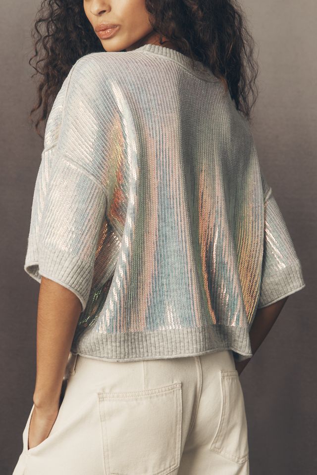 Der Goldie Rundhals-Pullover aus Wolle-Kaschmir-Mix mit Pailletten #1