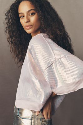 The Goldie Crew-Neck Cashmere Blend Sequin Sweater